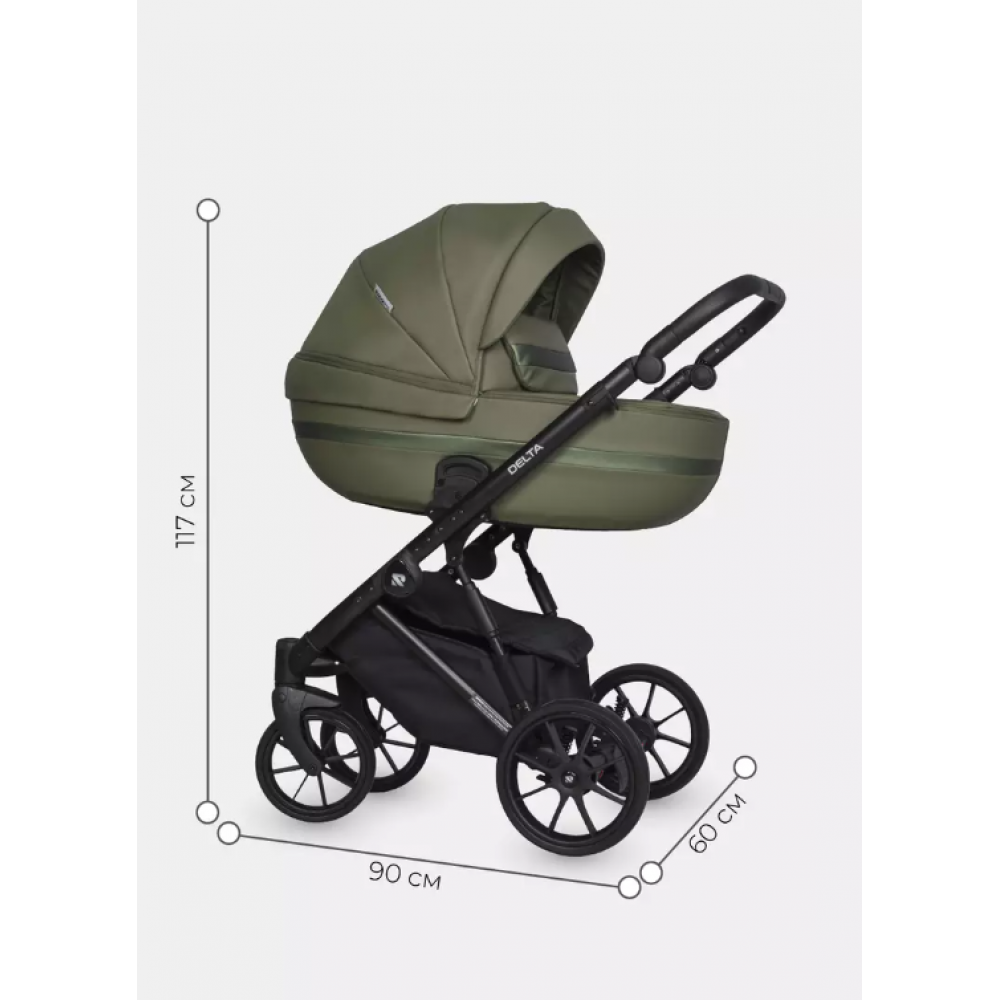 Коляска 2 в 1 Riko Basic Delta Ecco, 13 - Olive (Оливковый)