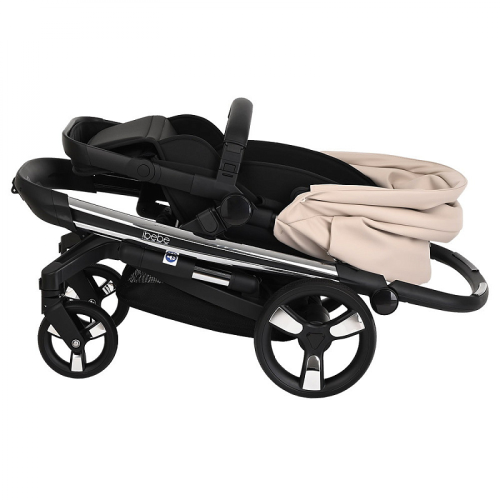 Коляска Ibebe I-Stop Leather 2 в 1 IS 18 Beige/Chrome