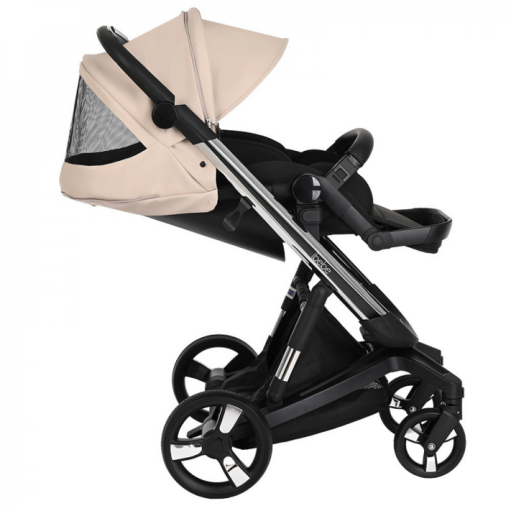 Коляска Ibebe I-Stop Leather 2 в 1 IS 18 Beige/Chrome