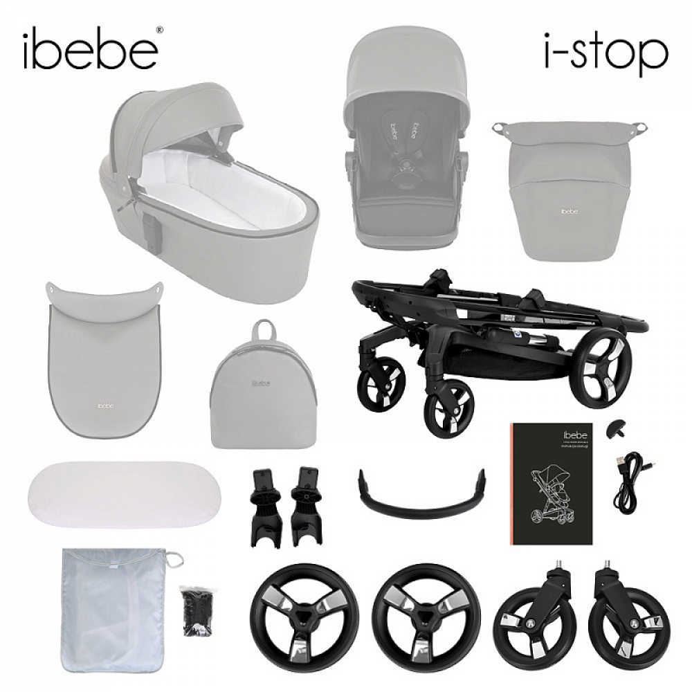Коляска Ibebe I-Stop Leather 2 в 1 IS 21/Ch Turquoise/Chrom