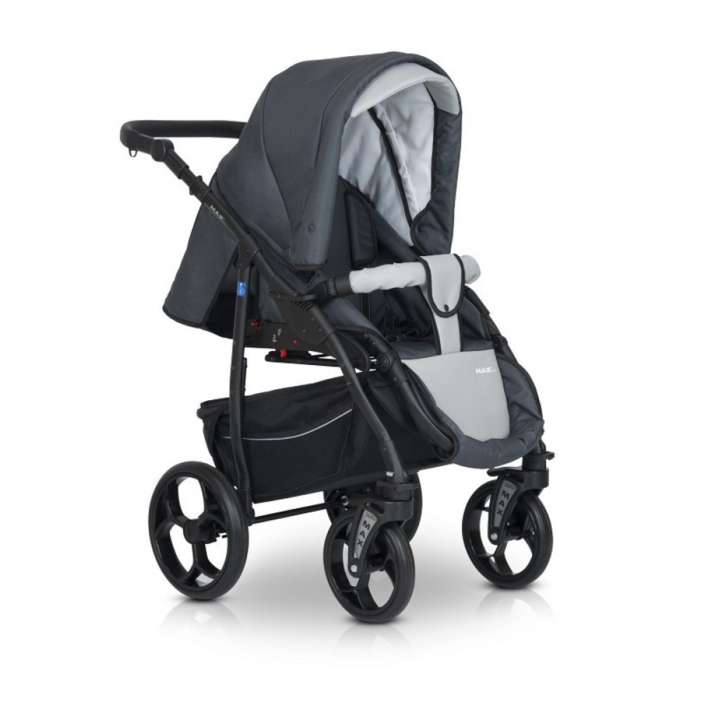 Детская коляска Verdi Max Plus 3 в 1 03 серая с светлой вставкой