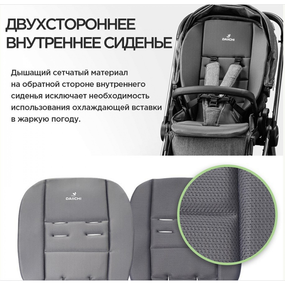 Детская прогулочная коляска Daiichi Allee Chrome Milky Blue