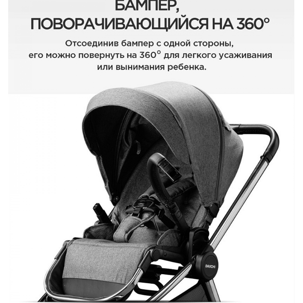 Детская прогулочная коляска Daiichi Allee Chrome Milky Blue