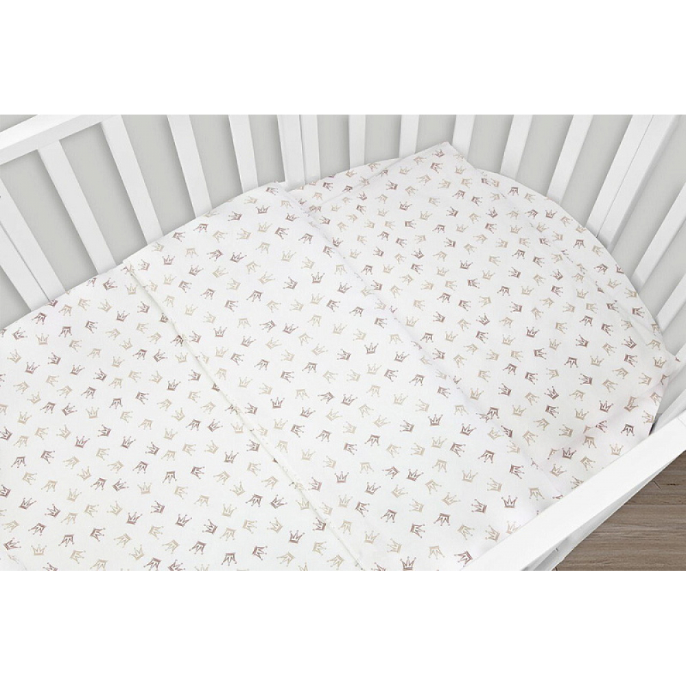 Комплект в кроватку AmaroBaby Baby Boom 3 предмета короны принцессы/поплин