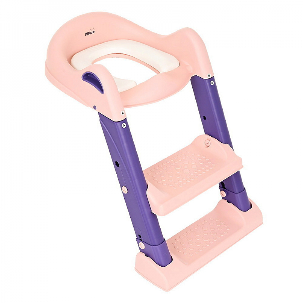 Детское сиденье для унитаза Pituso с лесенкой и ручками 16010 Pink/Розовый